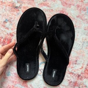 Zara Black Velvet Women's Sandals